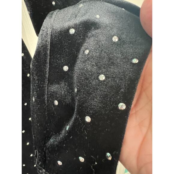 H&M Dress Womens Large Velvet Rhinestone Studded Bodycon Mini Long Sleeve Party - Picture 6 of 7